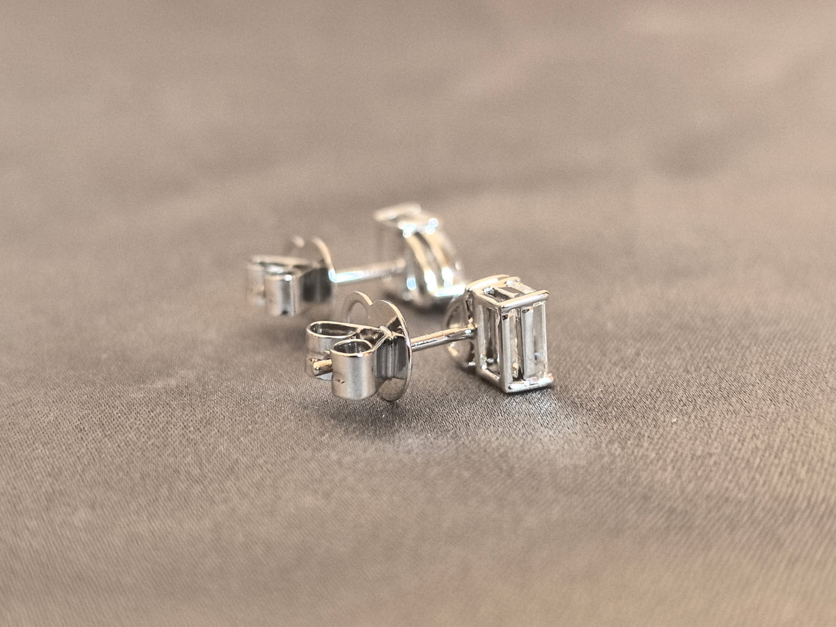 Juno Diamond E-053 | 2 Carat Mixed-Cut Lab-Grown Diamond Offset Pair Stud Earrings Earrings