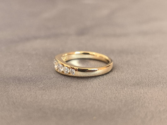 Juno Diamond RO-060 | Seven-Stone Round Lab-Grown Diamond Channel-Set Curve Ring Ring