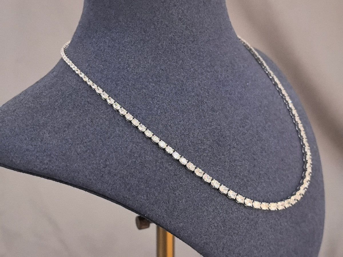 Juno Diamond N-044 | Round Lab-Grown Diamond Continuous Tennis Necklace Necklace