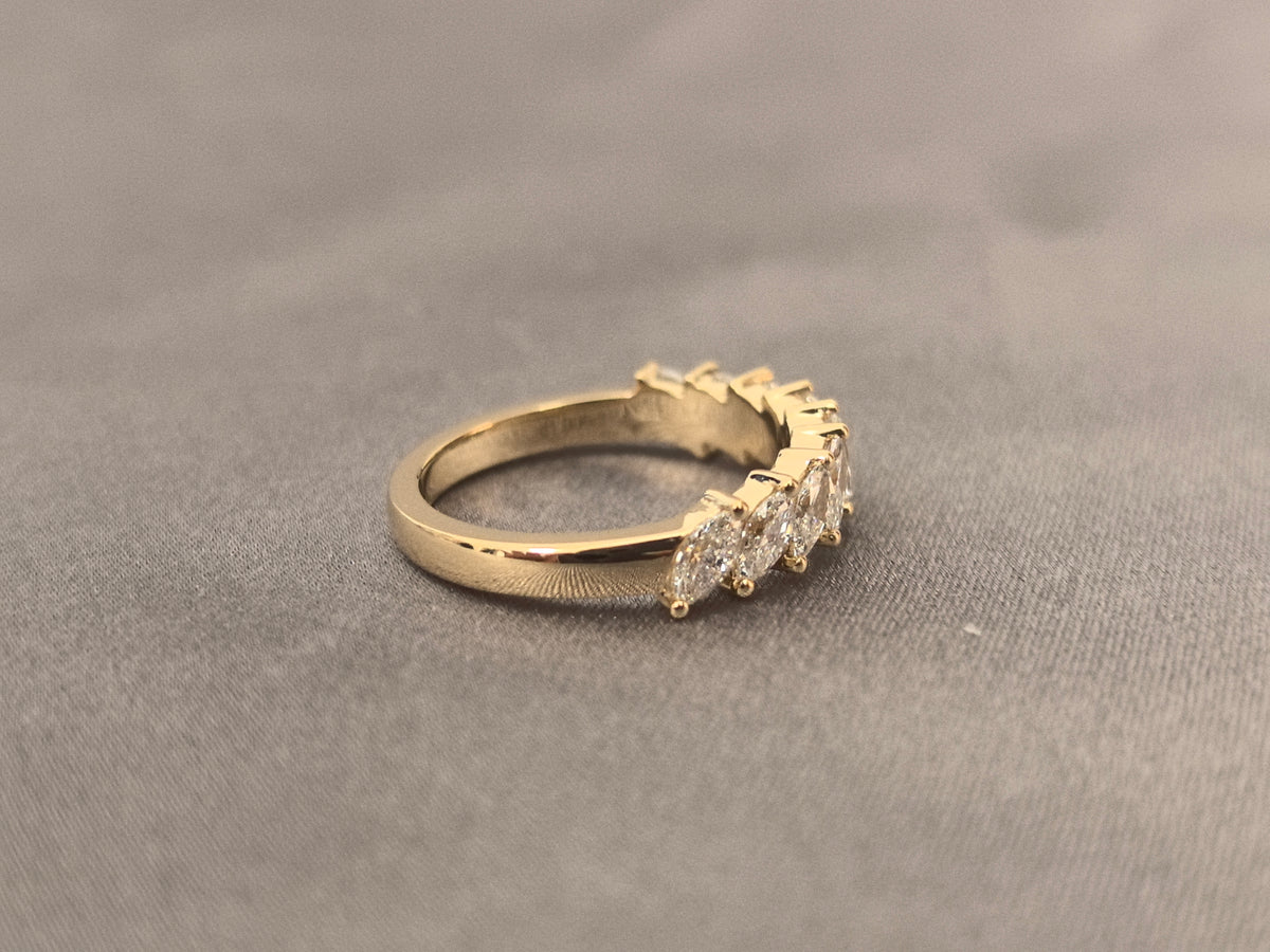 Juno Diamond MX-024 | Nine-Stone Marquise Lab-Grown Diamond Leaf Pattern Ring Ring