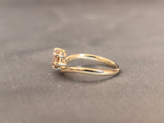 Juno Diamond PE-053 | 1.5 Carat Light Brown Pear-Cut Lab-Grown Diamond Sculptural Wave Ring Ring