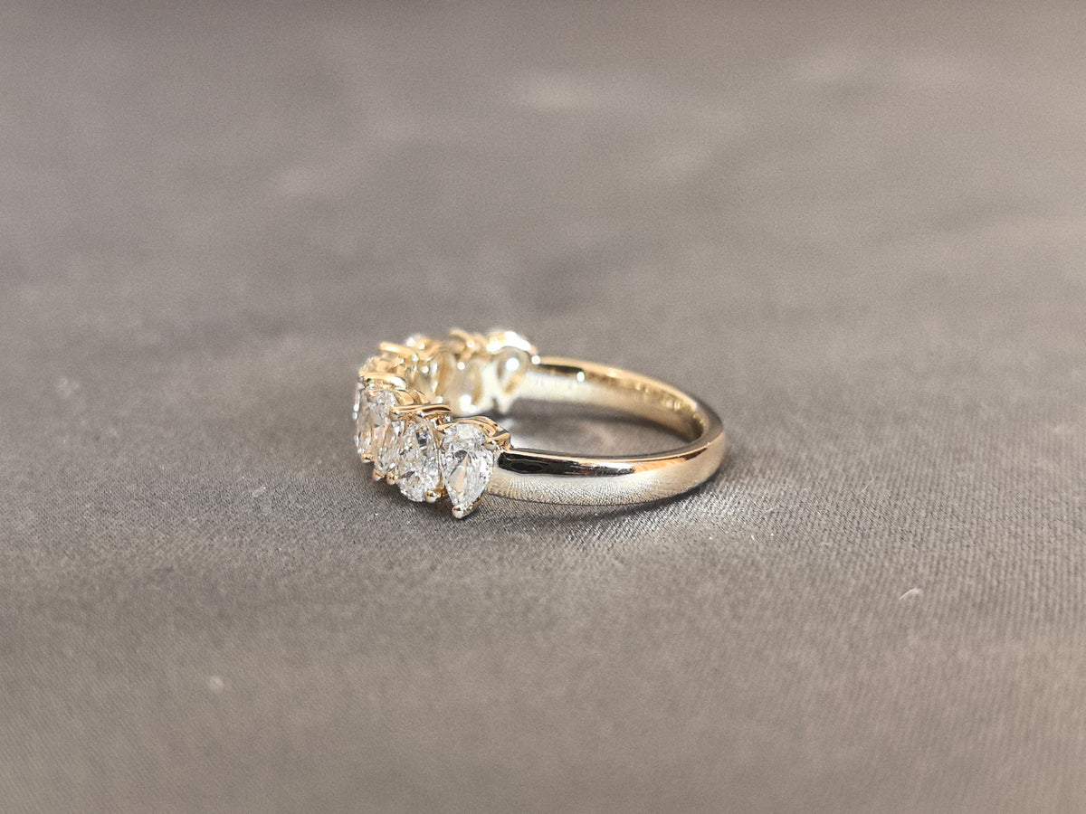 Juno Diamond MX-026 | Eight-Stone Mixed-Shape Lab-Grown Diamond Alternating Pattern Band Ring Ring