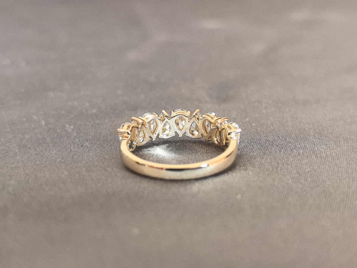 Juno Diamond MX-026 | Eight-Stone Mixed-Shape Lab-Grown Diamond Alternating Pattern Band Ring Ring