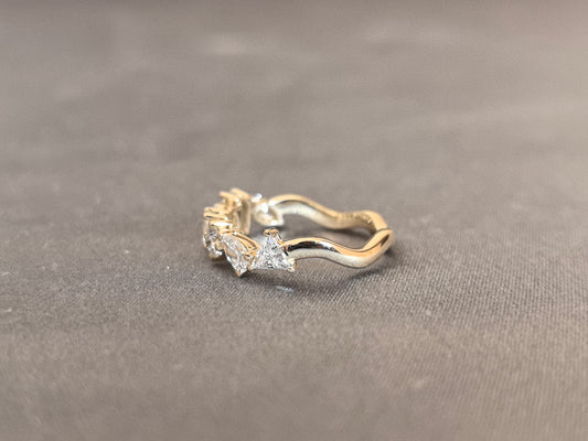 Juno Diamond MX-030 | Mixed-Shape Lab-Grown Diamond Sculptural Wave Eternity Ring Ring
