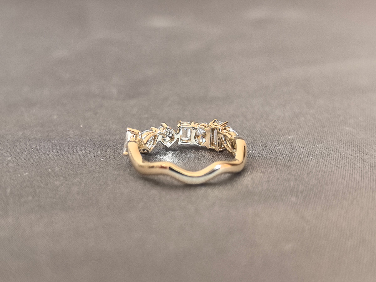 Juno Diamond MX-030 | Mixed-Shape Lab-Grown Diamond Sculptural Wave Eternity Ring Ring