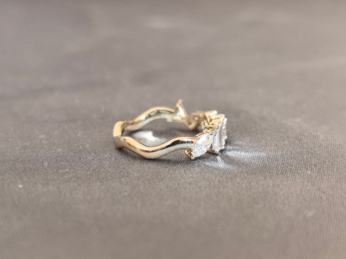 Juno Diamond MX-030 | Mixed-Shape Lab-Grown Diamond Sculptural Wave Eternity Ring Ring