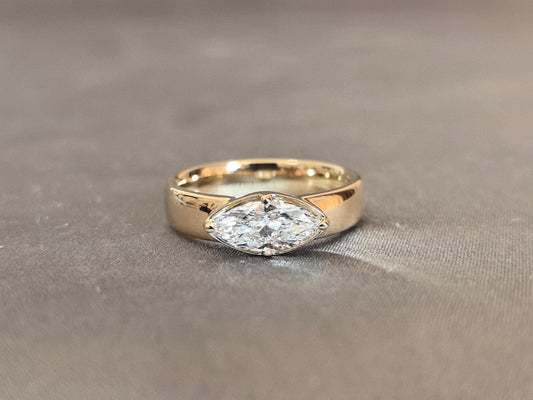 Juno Diamond MA-084 | 1 Carat Marquise-Cut Lab-Grown Diamond East-West Solitaire Ring Ring