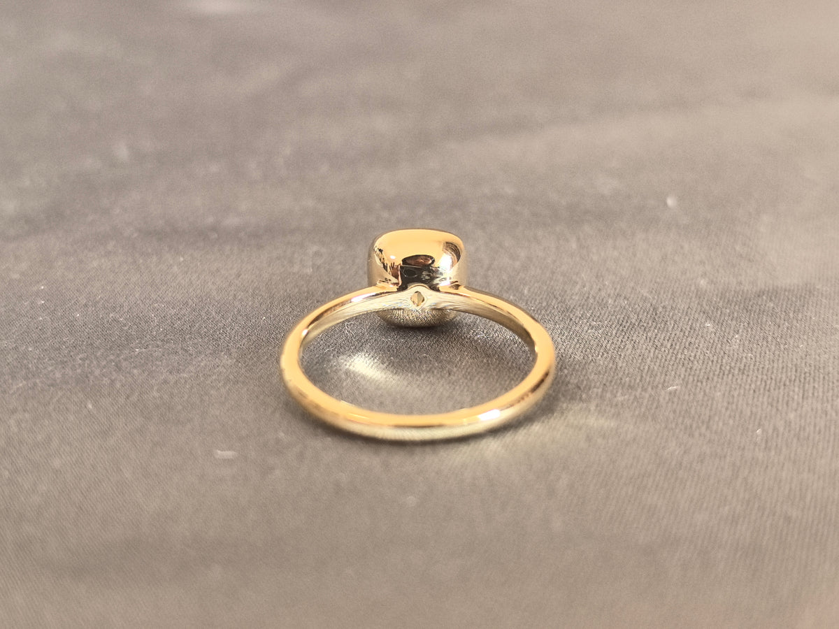 Juno Diamond CU-029 | 2 Carat Yellow Cushion-Cut Lab-Grown Diamond Domed Bezel Ring Ring