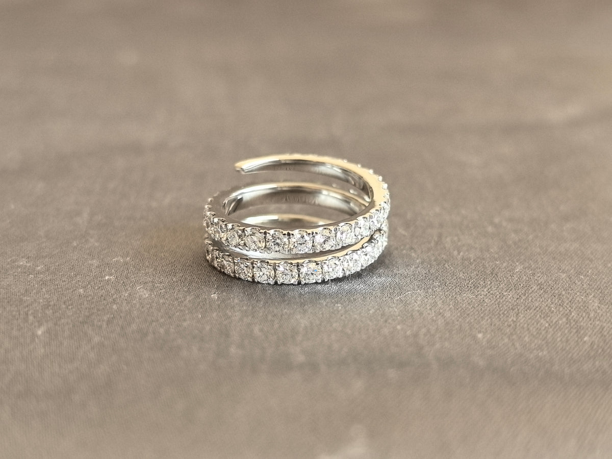 Juno Diamond RO-061 | Lab-Grown Diamond Round Multi-Row Spiral Prong-Set Ring in White Gold Ring