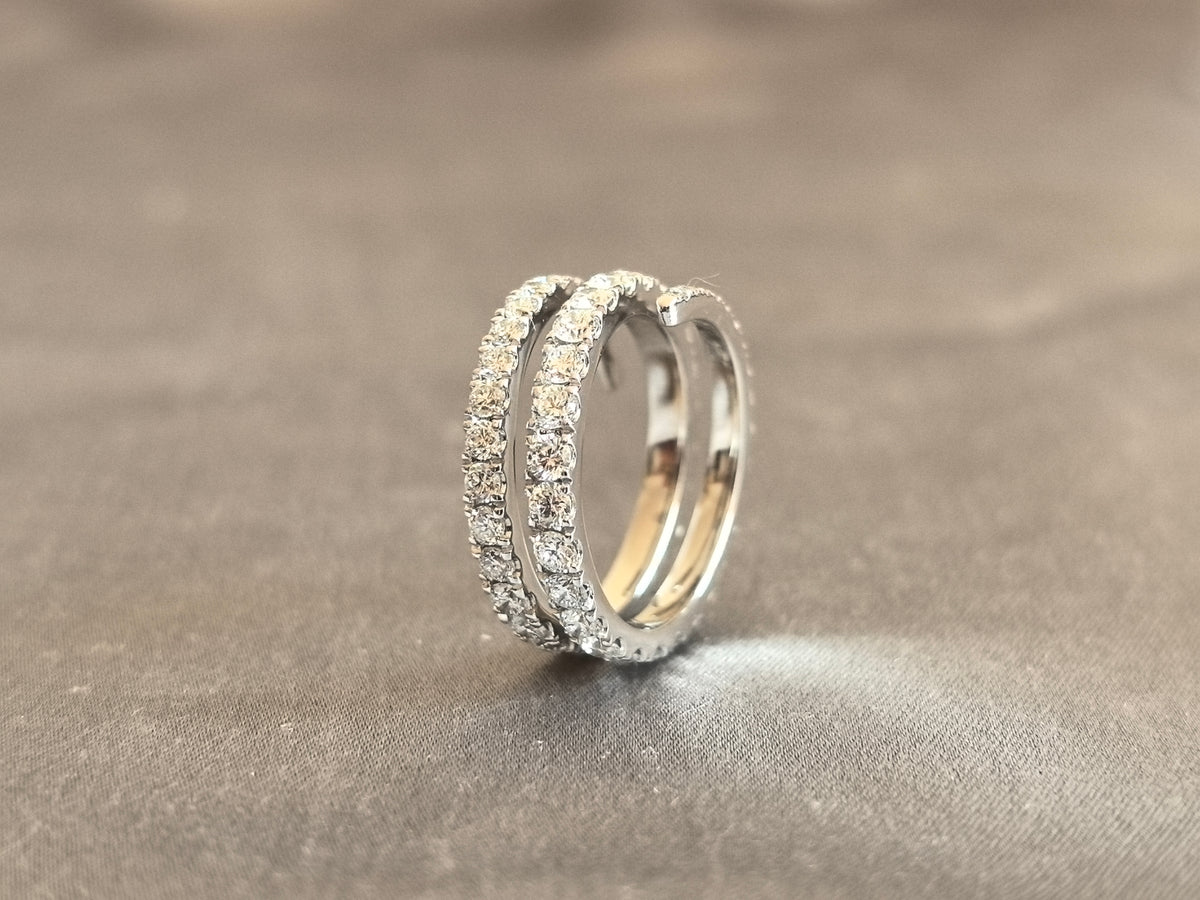 Juno Diamond RO-061 | Lab-Grown Diamond Round Multi-Row Spiral Prong-Set Ring in White Gold Ring