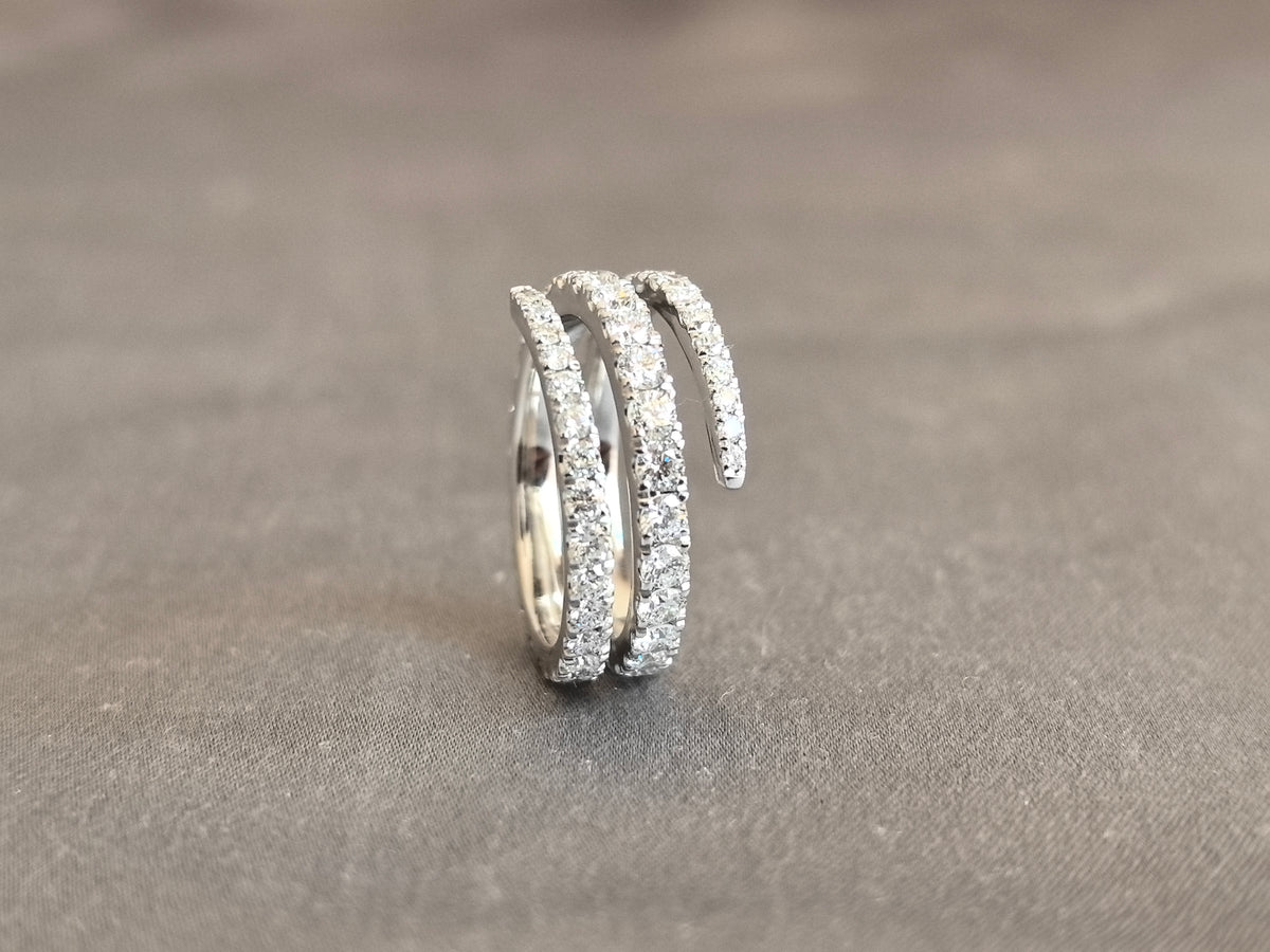 Juno Diamond RO-061 | Lab-Grown Diamond Round Multi-Row Spiral Prong-Set Ring in White Gold Ring