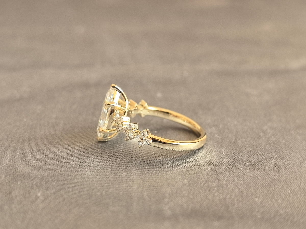 Juno Diamond MA-087 | 2 Carat Marquise-Cut Lab-Grown Diamond Halo Ring Ring