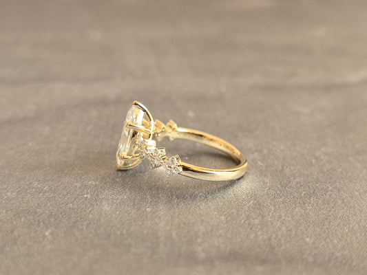 Juno Diamond MA-087 | 2 Carat Marquise-Cut Lab-Grown Diamond Halo Ring Ring