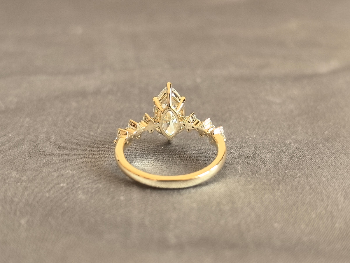 Juno Diamond MA-087 | 2 Carat Marquise-Cut Lab-Grown Diamond Halo Ring Ring
