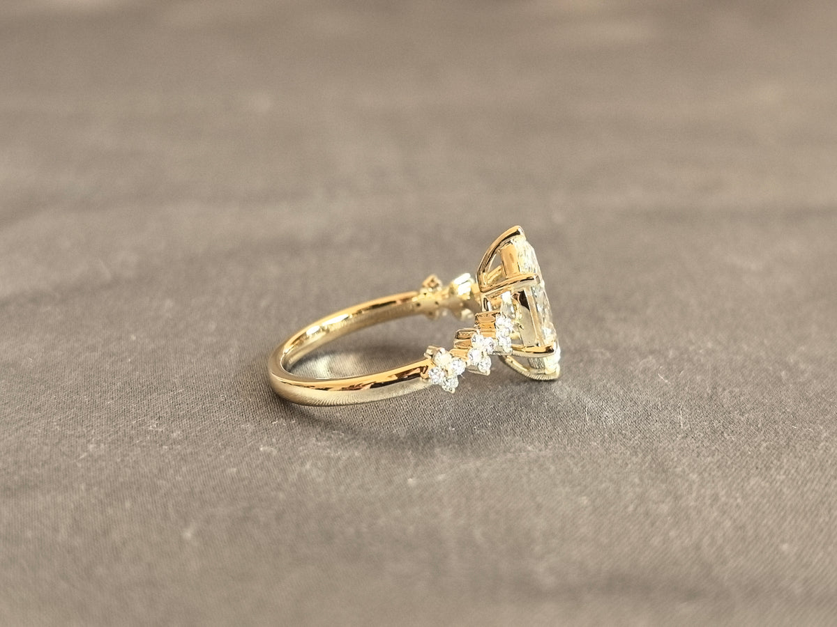 Juno Diamond MA-087 | 2 Carat Marquise-Cut Lab-Grown Diamond Halo Ring Ring