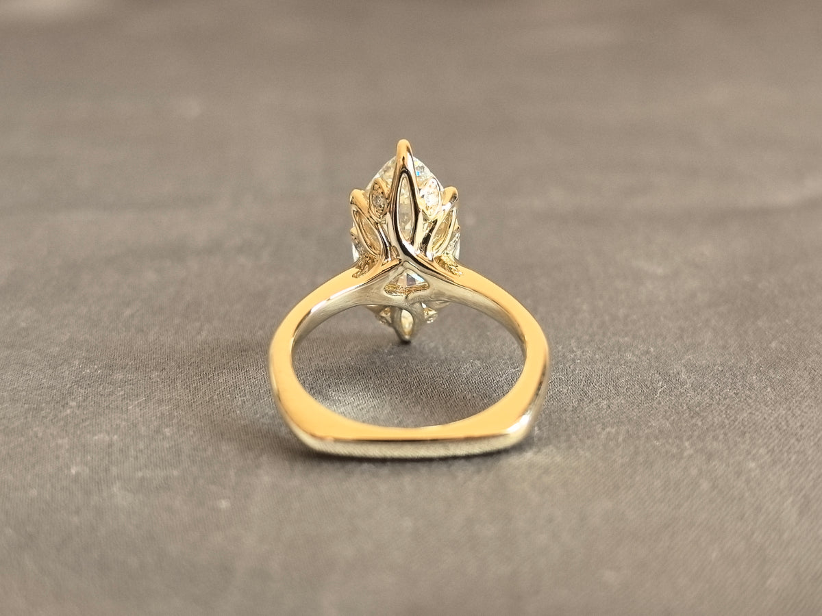 Juno Diamond PE-054 | Pear-Cut Lab-Grown Diamond 1-Stone Prong Ring Ring