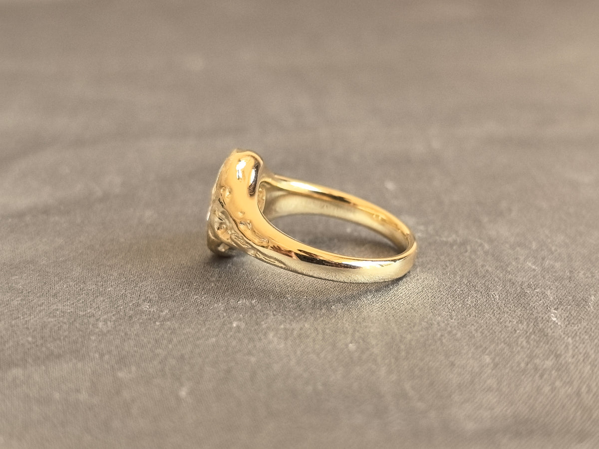 Juno Diamond OV-090 | 2 Carat Oval-Cut Lab-Grown Diamond Ring with Sculptural Bezel-Set Band Ring