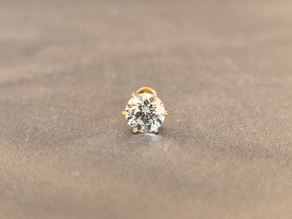 Juno Diamond E-058 | 1.5 Carat Round-Cut Lab-Grown Diamond 1-Stone Prong Earrings Earrings