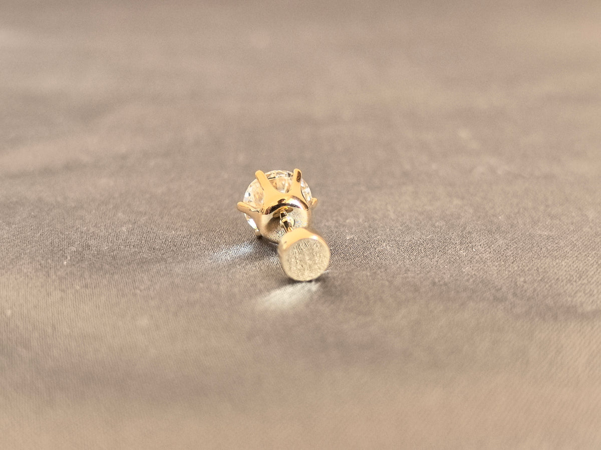 Juno Diamond E-058 | 1.5 Carat Round-Cut Lab-Grown Diamond 1-Stone Prong Earrings Earrings