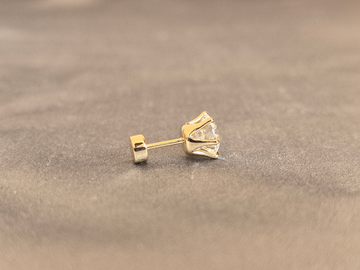 Juno Diamond E-058 | 1.5 Carat Round-Cut Lab-Grown Diamond 1-Stone Prong Earrings Earrings