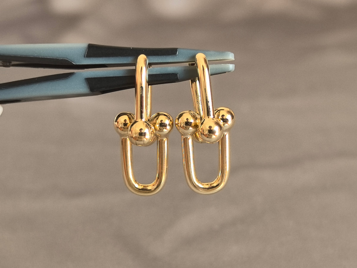 Juno Diamond E-059 | Sculptural Bubble Cluster Yellow Gold Minimal Earrings Earrings