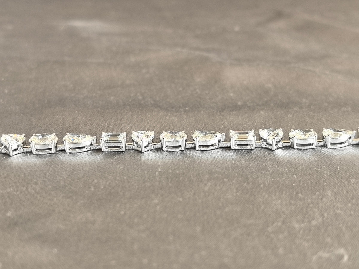 Juno Diamond B-057 | Alternating Oval, Pear, Heart and Emerald-Cut Lab-Grown Diamond Prong Set Bracelet Bracelet
