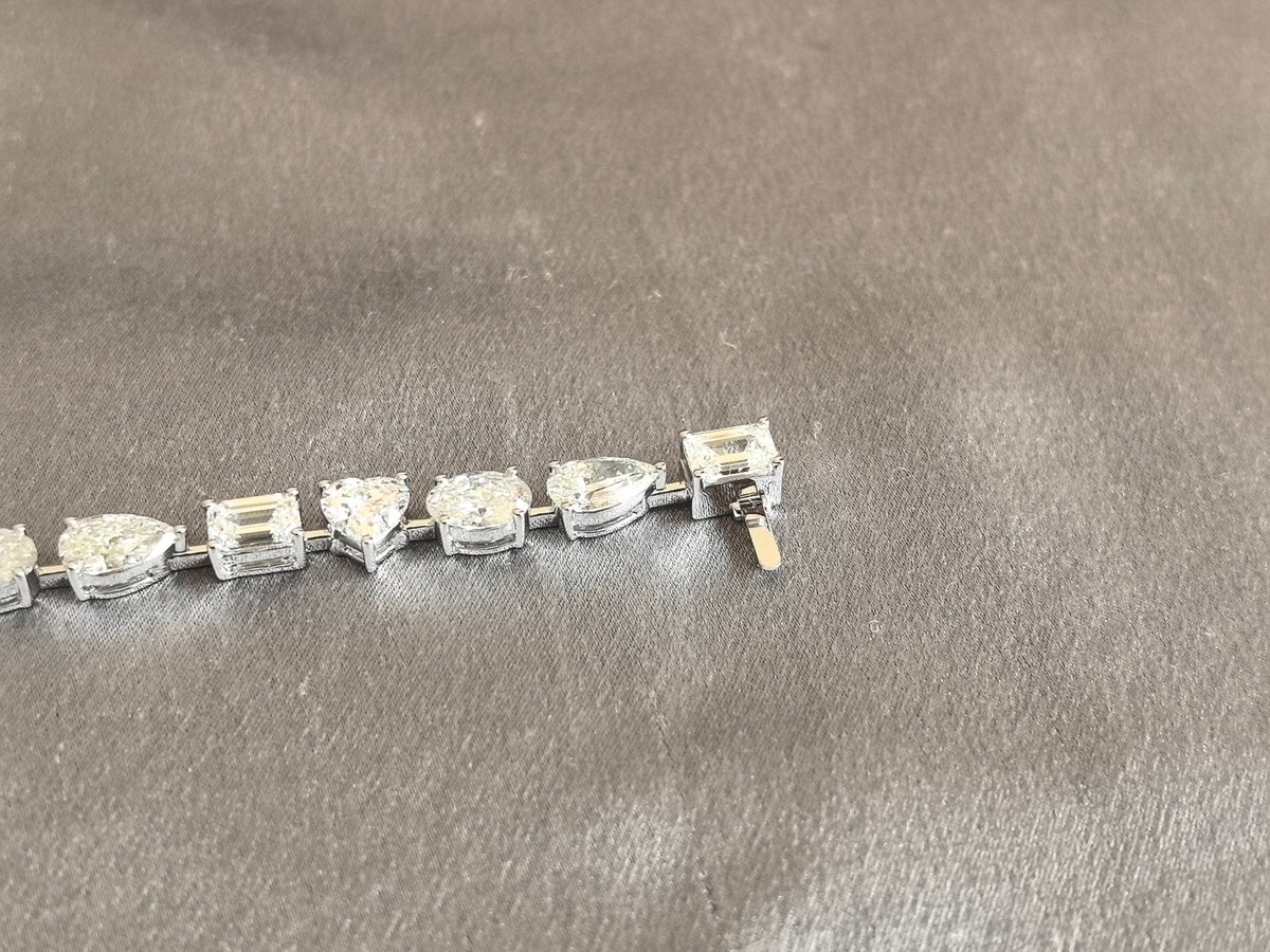 Juno Diamond B-057 | Alternating Oval, Pear, Heart and Emerald-Cut Lab-Grown Diamond Prong Set Bracelet Bracelet