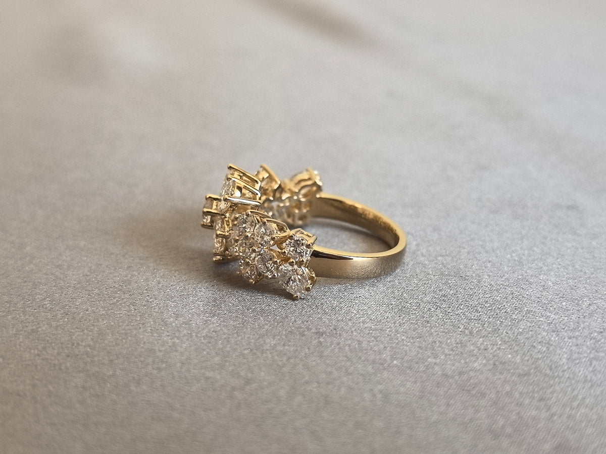 Juno Diamond MX-039 | Lab-Grown Diamond Bow Cluster Ring in Yellow Gold Ring