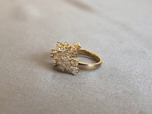 Juno Diamond MX-039 | Lab-Grown Diamond Bow Cluster Ring in Yellow Gold Ring