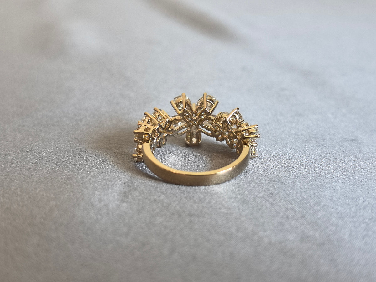 Juno Diamond MX-039 | Lab-Grown Diamond Bow Cluster Ring in Yellow Gold Ring