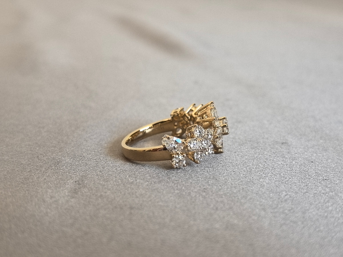 Juno Diamond MX-039 | Lab-Grown Diamond Bow Cluster Ring in Yellow Gold Ring