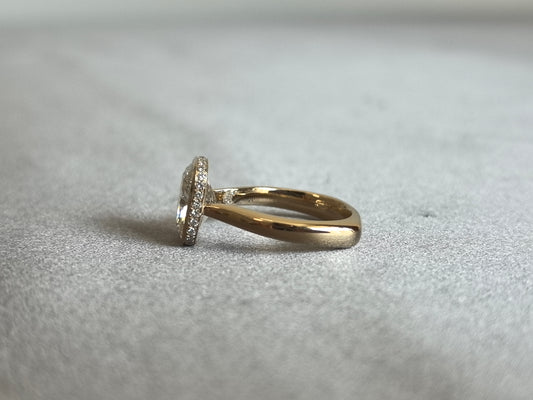 Juno Diamond CU-031 | 2.5 Carat Yellow Cushion Lab-Grown Diamond Enclosed Halo Bezel Ring in Yellow Gold Ring
