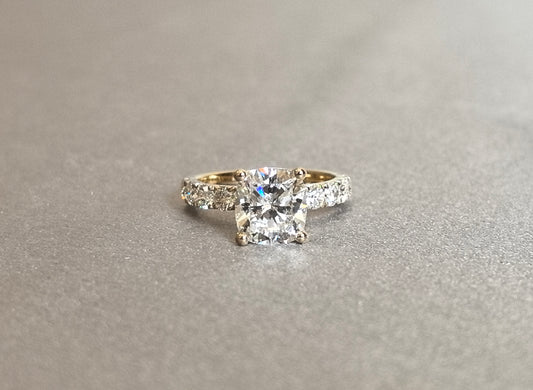 Juno Diamond CU-032 | 3 Carat Oval-Cut Lab-Grown Diamond Halo Ring with Pavé Band Ring