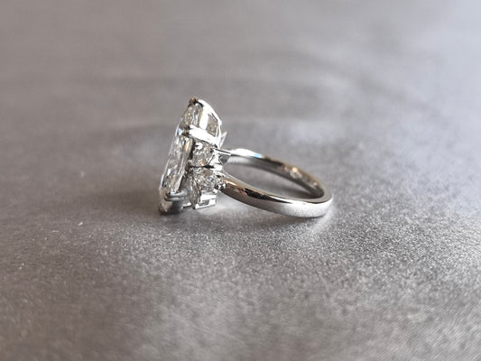 Juno Diamond MA-090 | 3 Carat Marquise-Cut Lab-Grown Diamond Symmetrical Wing Cluster Ring Ring