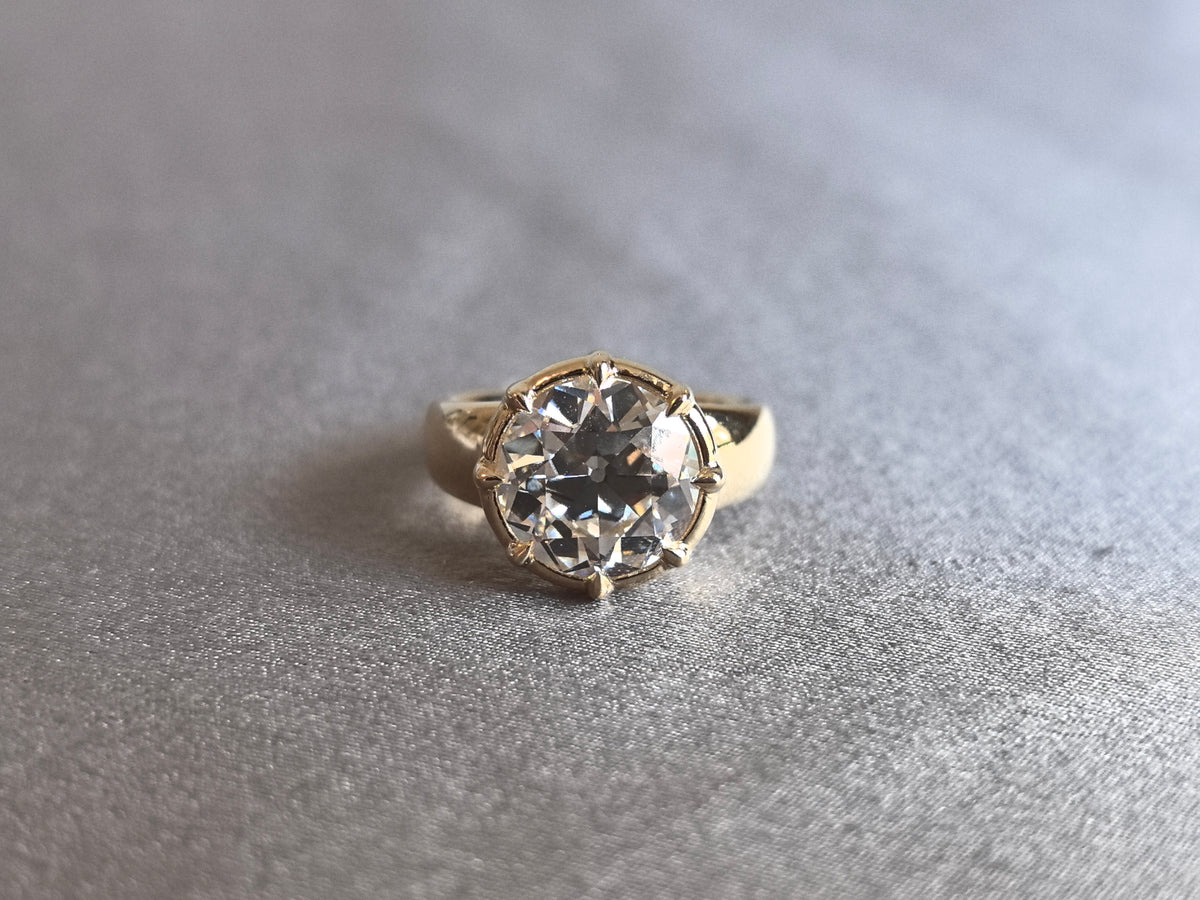 Juno Diamond RO-068 | 5 Carat Old European-Cut Lab-Grown Diamond Petal Basket Ring Ring