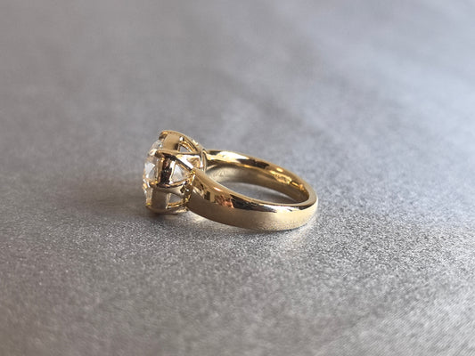 Juno Diamond RO-068 | 5 Carat Old European-Cut Lab-Grown Diamond Petal Basket Ring Ring