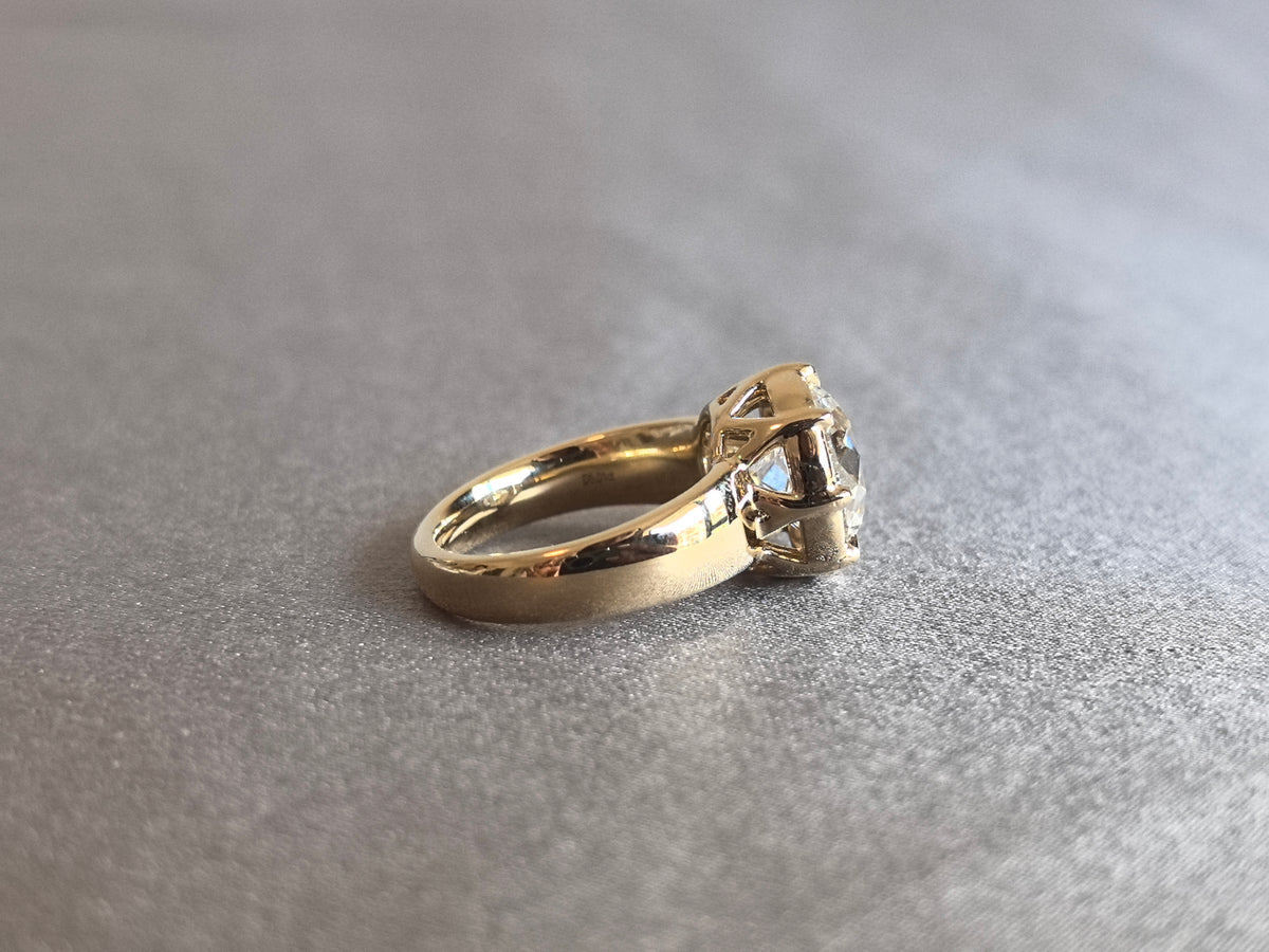 Juno Diamond RO-068 | 5 Carat Old European-Cut Lab-Grown Diamond Petal Basket Ring Ring