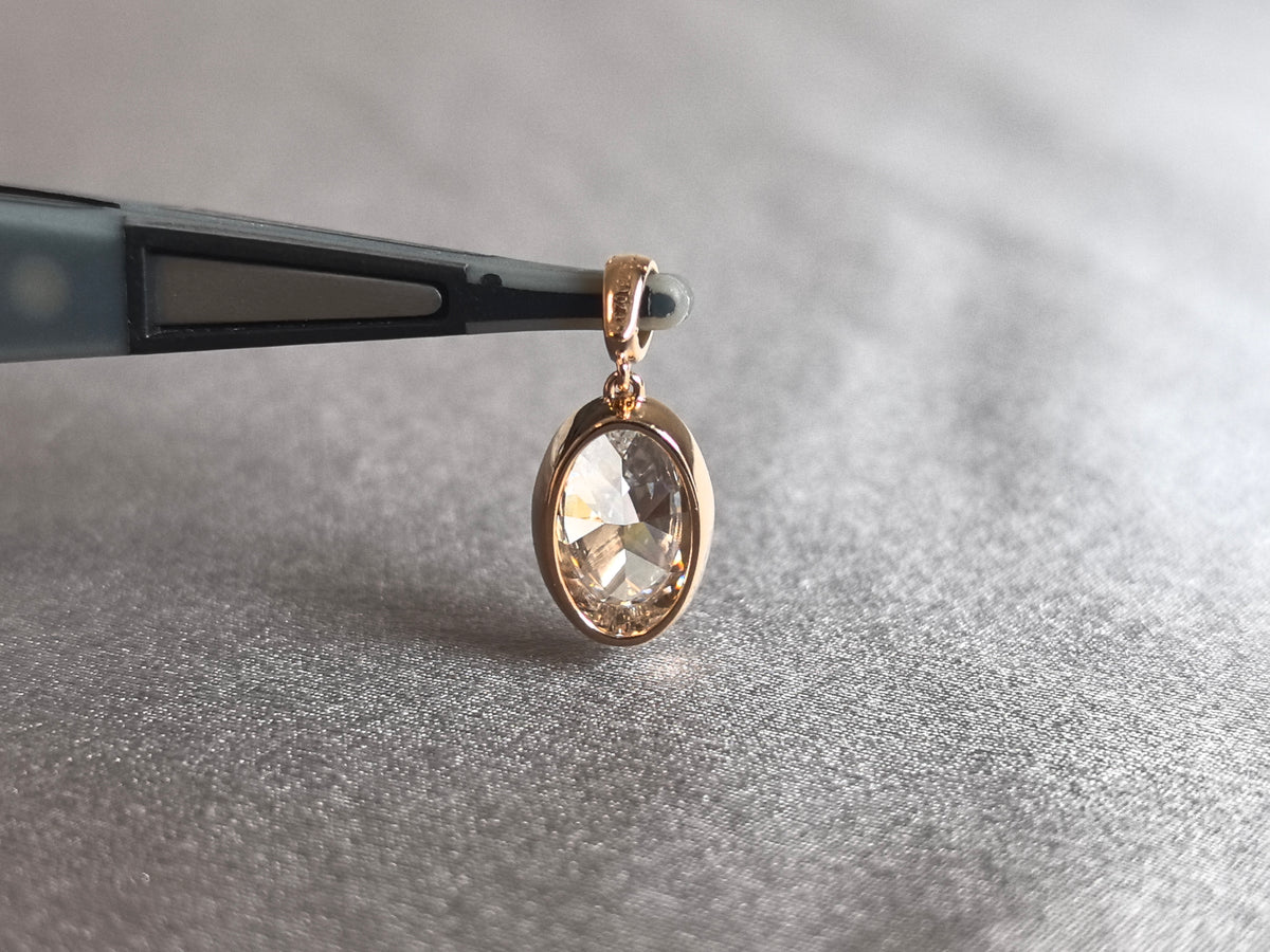 Juno Diamond P-023 | 2.5 Carat Oval-Cut Lab-Grown Diamond Open-Gallery Bail Pendant Pendant