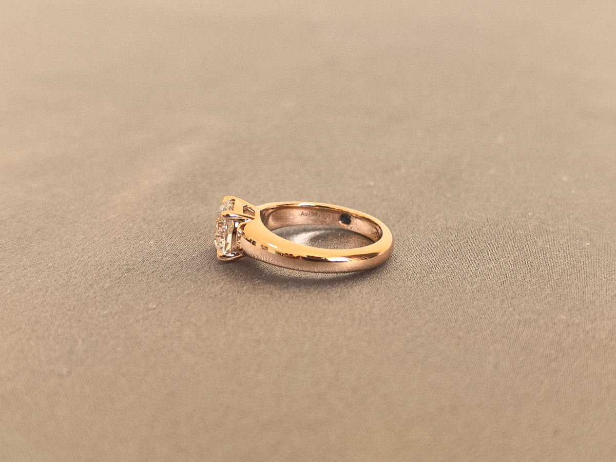 Juno Diamond RO-069 | 1.5 Carat Round Lab-Grown Diamond Low-Set Wide Band Ring in Rose Gold Ring