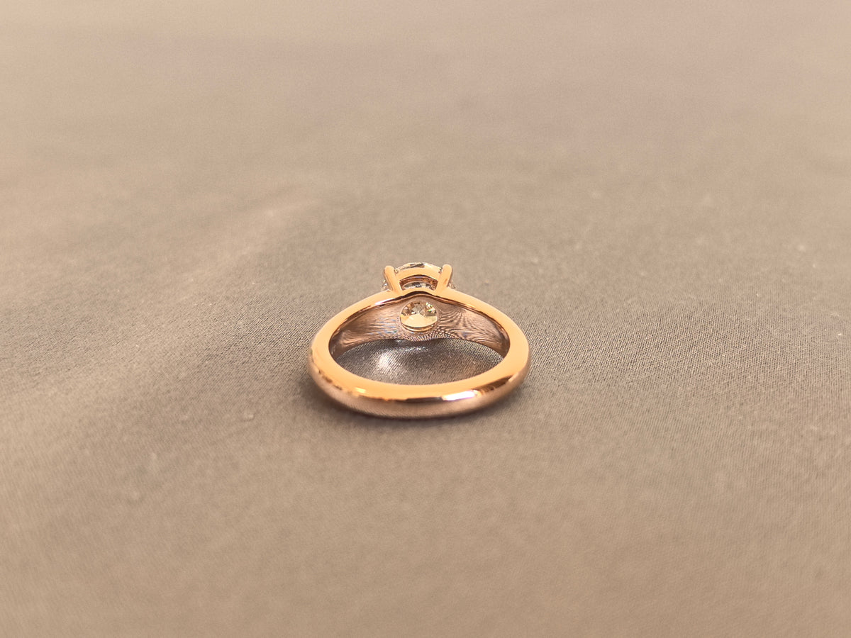 Juno Diamond RO-069 | 1.5 Carat Round Lab-Grown Diamond Low-Set Wide Band Ring in Rose Gold Ring