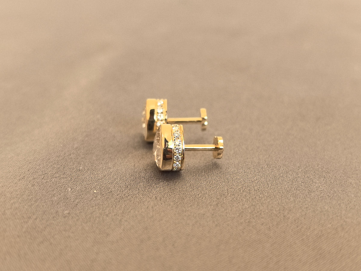 Juno Diamond E-068 | 2 Total Carat Trillion Lab-Grown Diamond Bezel Stud Earrings Earrings