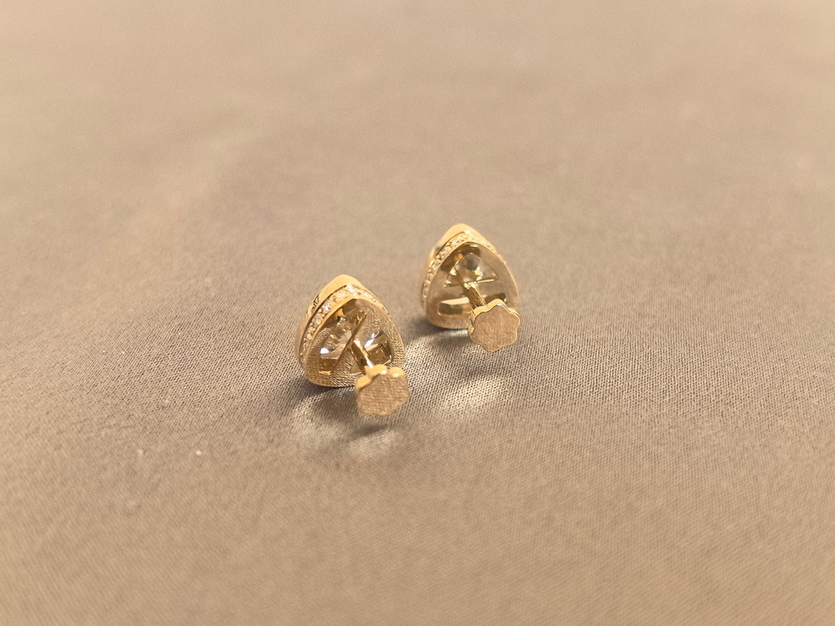 Juno Diamond E-068 | 2 Total Carat Trillion Lab-Grown Diamond Bezel Stud Earrings Earrings