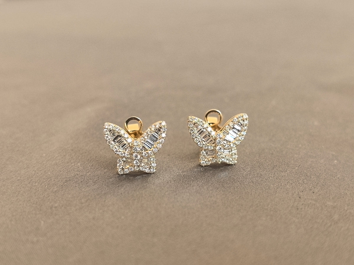 Juno Diamond E-070 | Pavé Lab-Grown Diamond Butterfly Stud Earrings Earrings