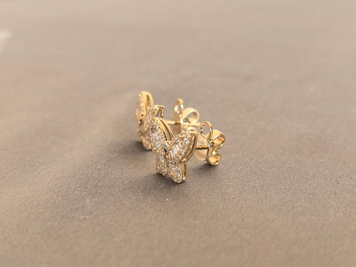 Juno Diamond E-070 | Pavé Lab-Grown Diamond Butterfly Stud Earrings Earrings