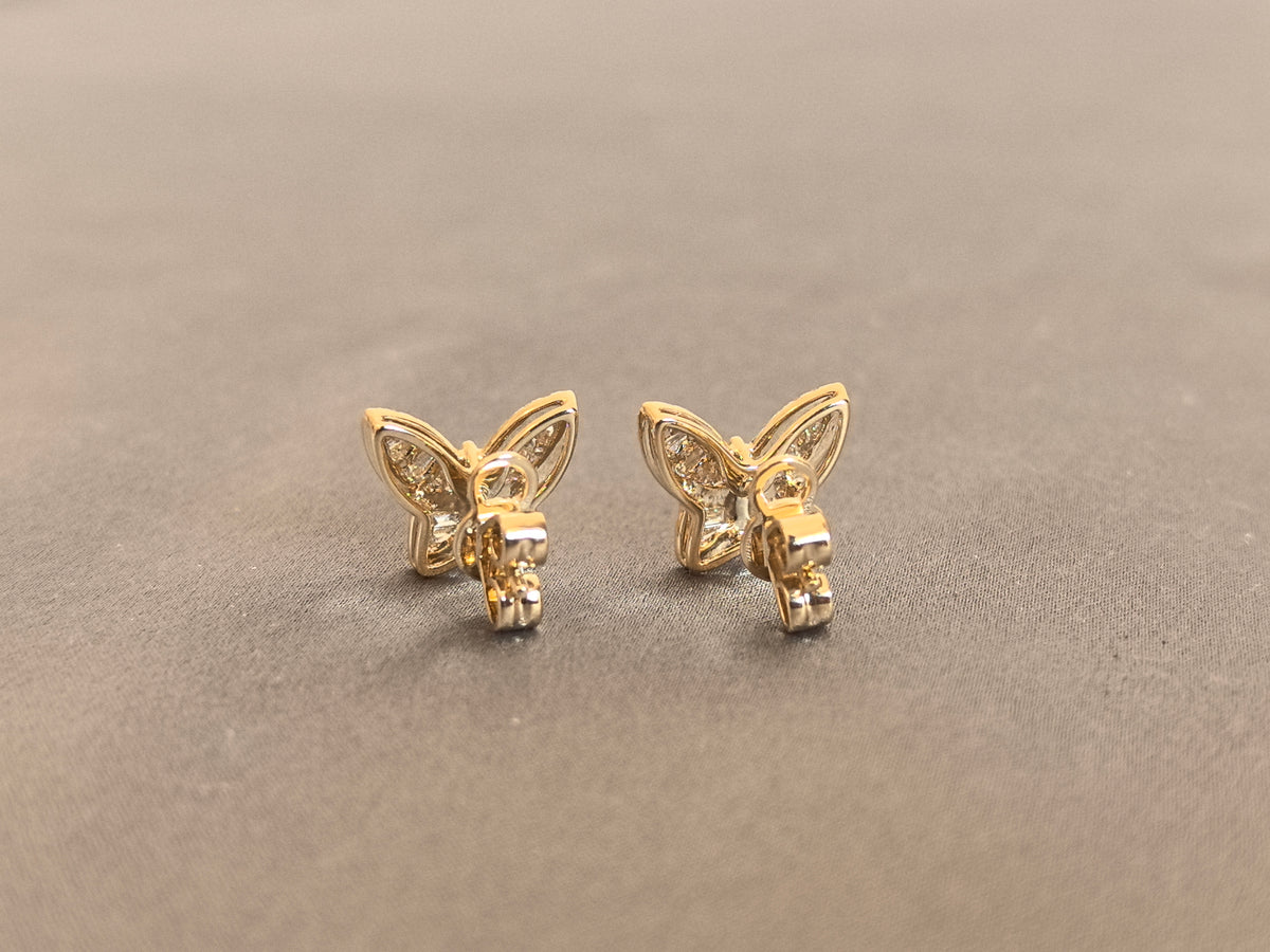 Juno Diamond E-070 | Pavé Lab-Grown Diamond Butterfly Stud Earrings Earrings