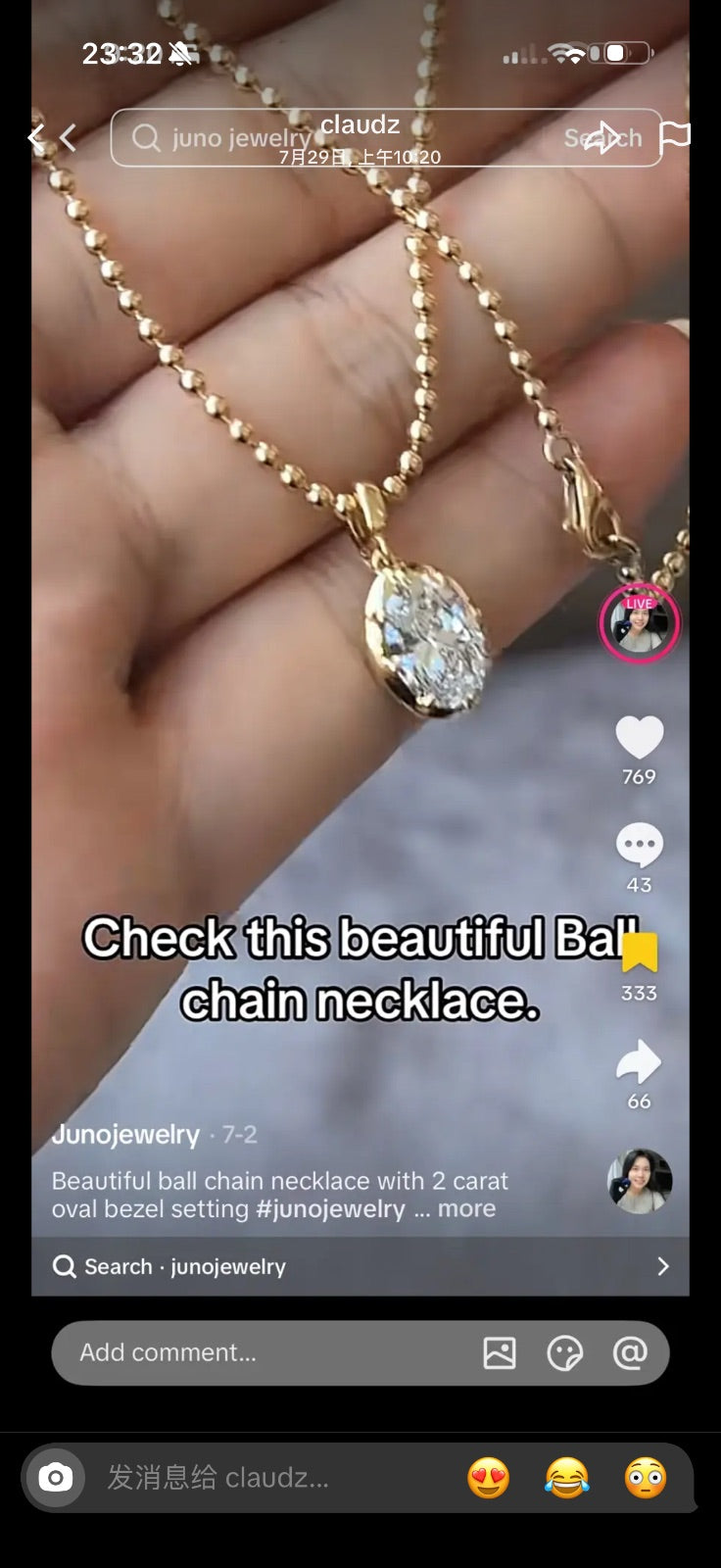 Juno Diamond A link for Claudz to pay