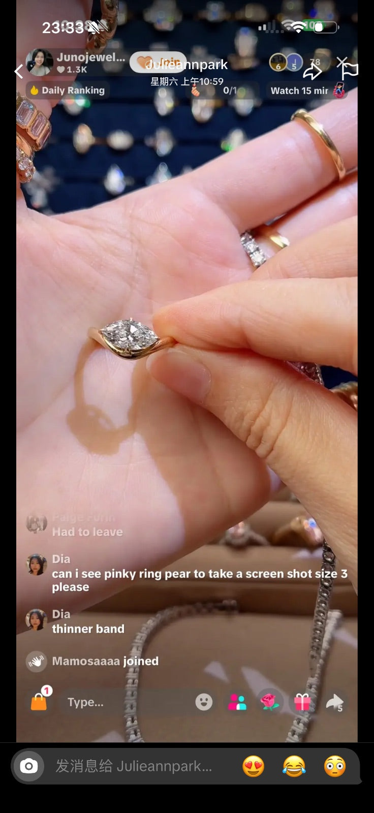 Juno Diamond A link for Julieannpark to pay