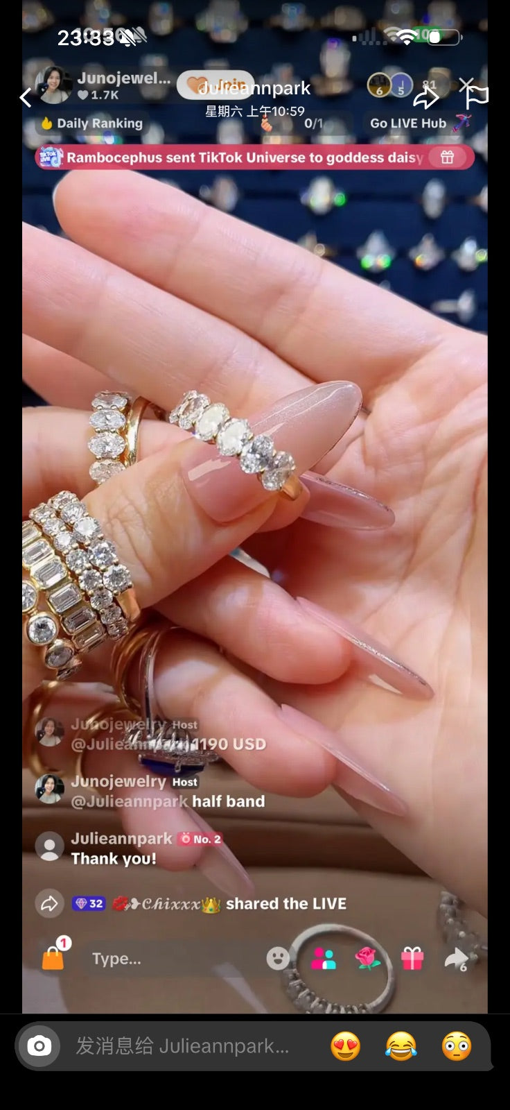 Juno Diamond A link for Julieannpark to pay
