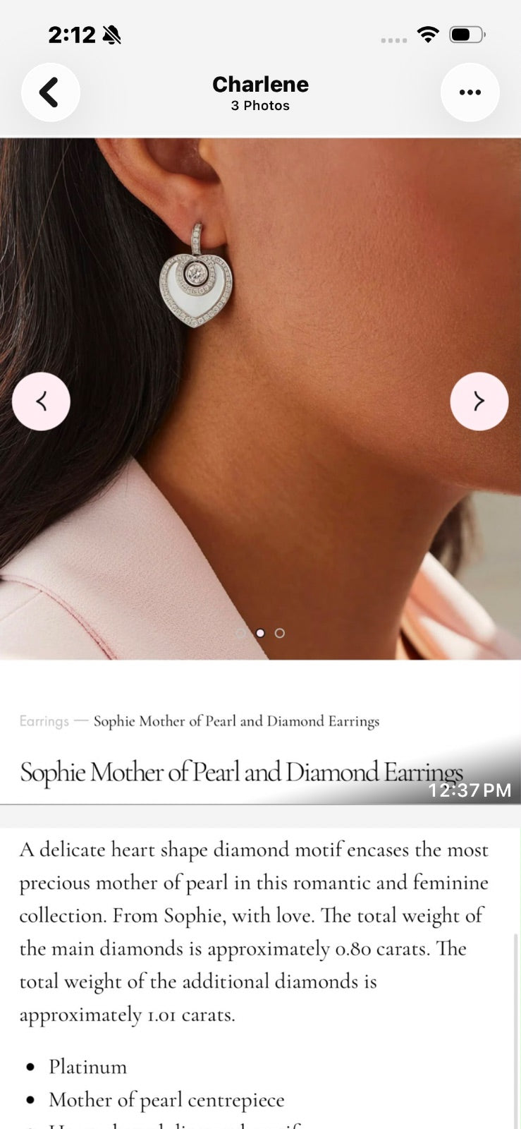 Juno Diamond A link for Charlene to pay