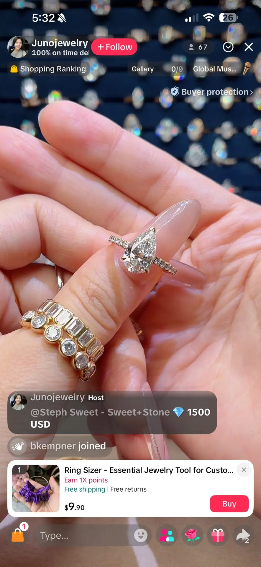 Juno Diamond A link for Steph Sweet - Sweet+Stone 💎 to pay Custom Order